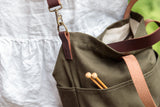 Twig and Horn Canvas Crossbody Project Tote