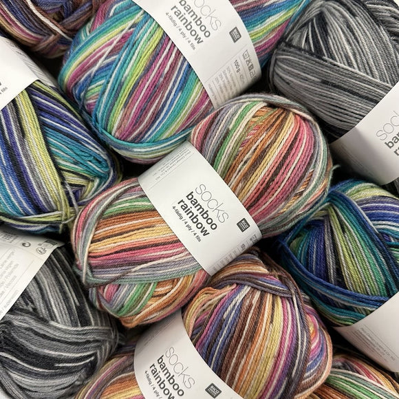 Rico Socks Bamboo Rainbow 4 ply