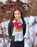 Ikigai Fiber Striped Elements Scarf and Hat Kit - A. Opie Designs